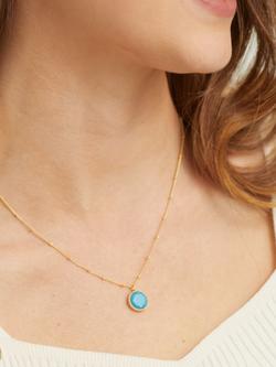Auree Barcelona Birthstone Vermeil Necklace - view 2, Turquoise - December