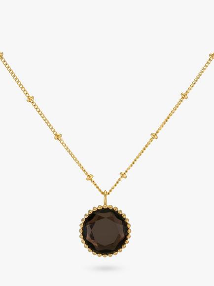 Auree Barcelona Birthstone Vermeil Necklace, Smokey Quartz - November