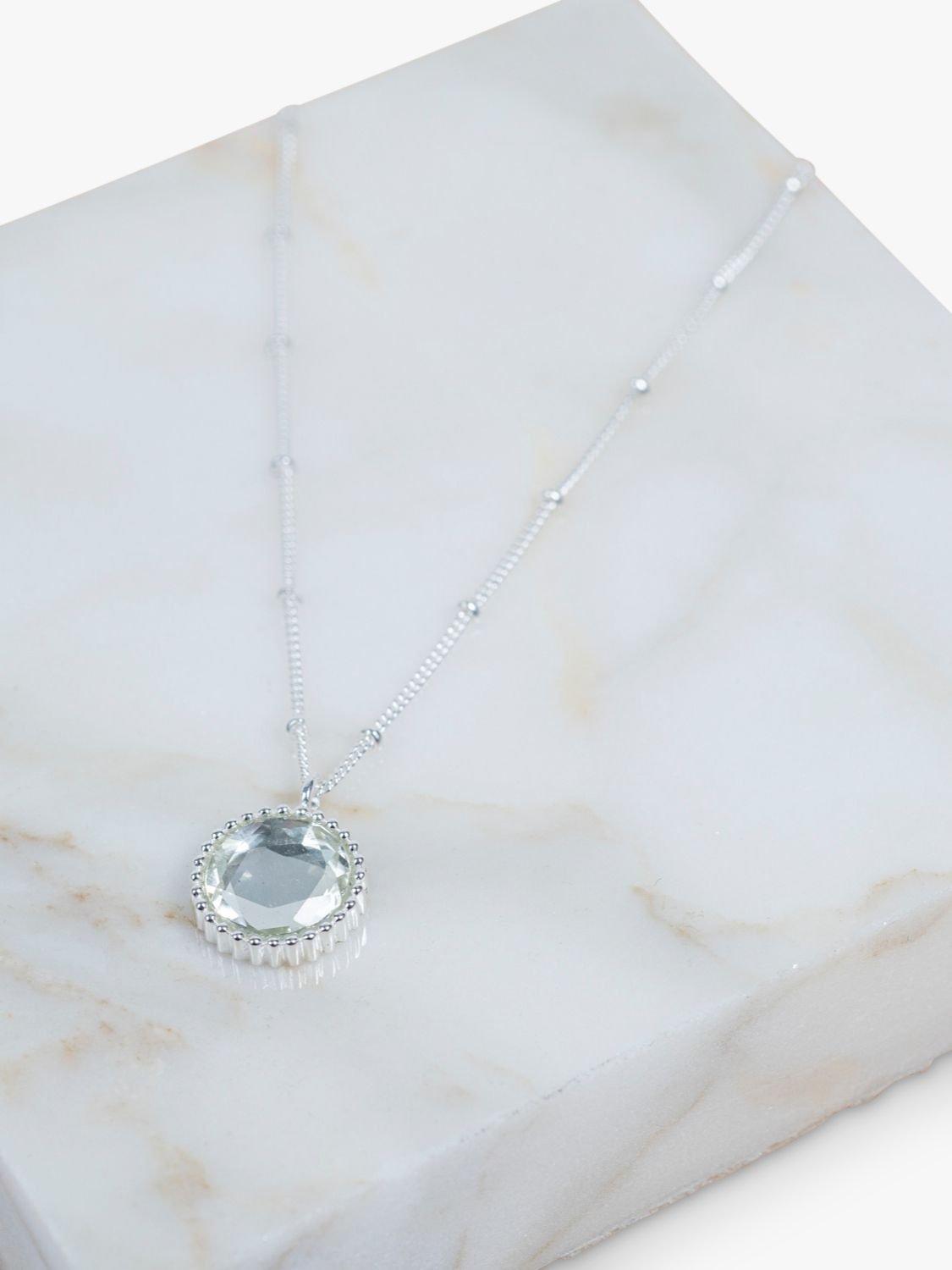 Product image 3 of 4, which shows Auree Barcelona Birthstone Sterling Silver Necklace, Green Amethyst - August