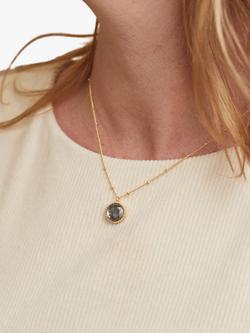 Auree Barcelona Birthstone Vermeil Necklace - view 2, Green Amethyst - August
