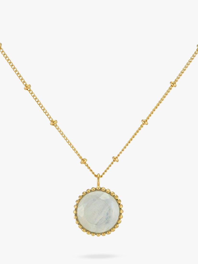Product image 1 of 4, which shows Auree Barcelona Birthstone Vermeil Necklace, Moonstone - June