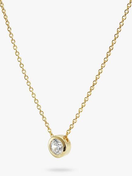 Auree Verona Solitaire Pendant Necklace, Gold, Gold