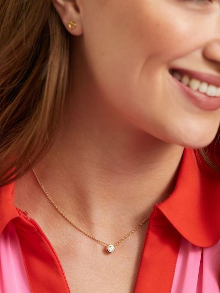 Auree Verona Solitaire Pendant Necklace, Gold - view 2, Gold