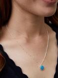 Auree Barcelona Birthstone Sterling Silver Necklace, Turqouise - December