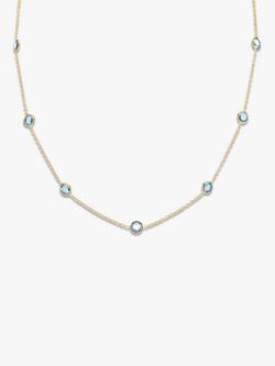 Auree Antibes Blue Topaz Station Necklace, Gold, Gold