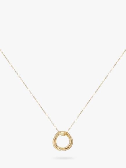 Auree Knightsbridge Russian Wedding Ring Pendant Necklace, Gold, Gold