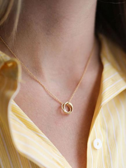 Auree Knightsbridge Russian Wedding Ring Pendant Necklace, Gold - view 2, Gold