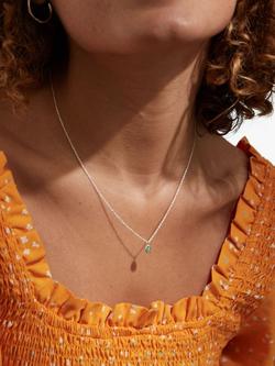 Auree Hampton Pendant Necklace - view 2, Silver/Emerald