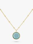 Auree Barcelona Birthstone Vermeil Necklace, Blue Topaz - March