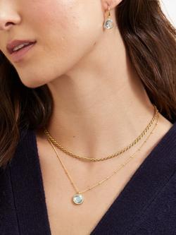 Auree Barcelona Birthstone Vermeil Necklace - view 2, Blue Topaz - March