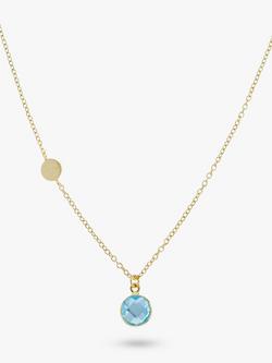 Auree Salina Blue Topaz Necklace, Gold/Blue