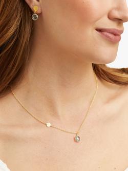 Auree Salina Blue Topaz Necklace - view 2, Gold/Blue