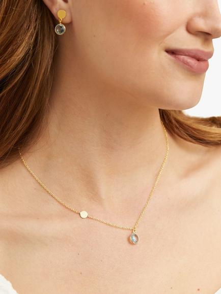 Auree Salina Blue Topaz Necklace - view 2, Gold/Blue