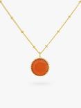 Auree Barcelona Birthstone Vermeil Necklace, Carnelian - July