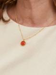 Auree Barcelona Birthstone Vermeil Necklace, Carnelian - July