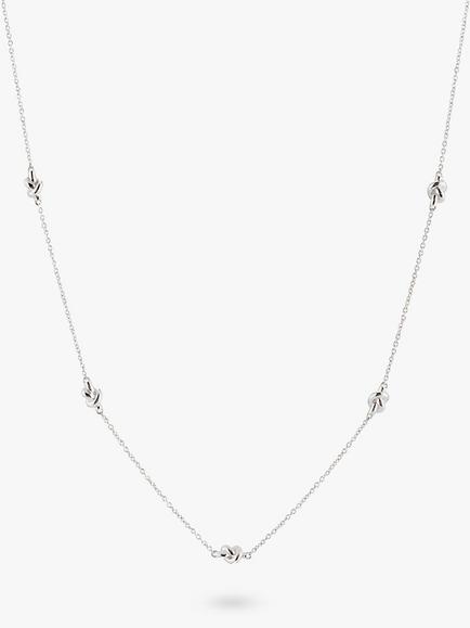 Auree St Ives Nautical Knot Necklace, Silver