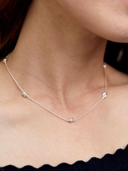 Auree St Ives Nautical Knot Necklace - view 2, Silver