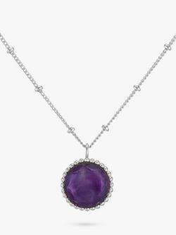 Auree Barcelona Birthstone Sterling Silver Necklace, Amethyst - February