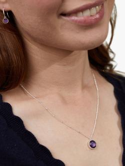 Auree Barcelona Birthstone Sterling Silver Necklace - view 2, Amethyst - February