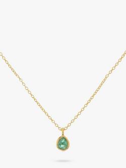 Auree Hampton Gold Vermeil Pendant Necklace, Gold/Emerald