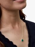 Auree Barcelona Birthstone Sterling Silver Necklace, Chrysoprase - May