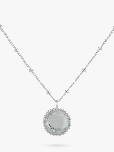 Auree Barcelona Birthstone Sterling Silver Necklace, Crystal - April
