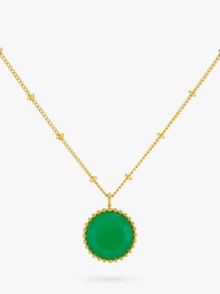 Auree Barcelona Birthstone Vermeil Necklace, Chrysoprase - May