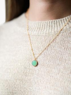 Auree Barcelona Birthstone Vermeil Necklace - view 2, Chrysoprase - May
