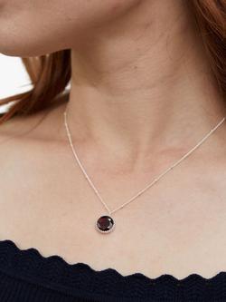 Auree Barcelona Birthstone Sterling Silver Necklace - view 2, Garnet - January