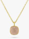 Auree Brooklyn Semi-Precious Gemstone Pendant Necklace, Gold/Pink