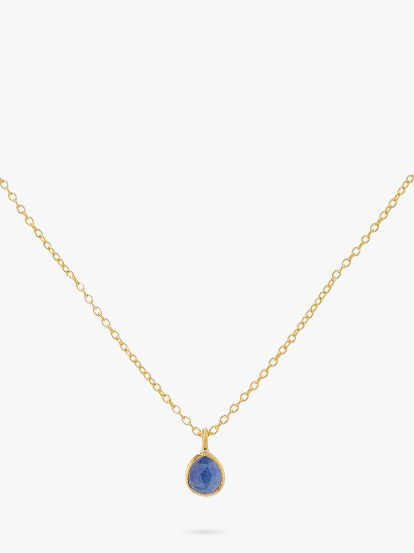 Product image 1 of 4, which shows Auree Hampton Gold Vermeil Pendant Necklace, Gold/Sapphire