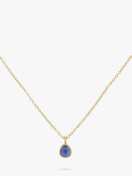 Auree Hampton Gold Vermeil Pendant Necklace, Gold/Sapphire