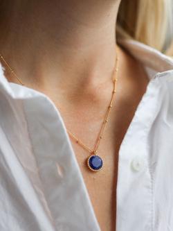 Auree Barcelona Birthstone Vermeil Necklace - view 2, Lapis Lazuli - September