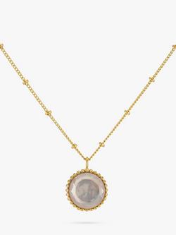 Auree Barcelona Birthstone Vermeil Necklace, Rose Quartz - October