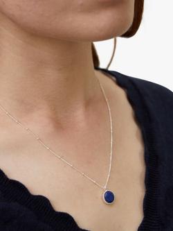 Auree Barcelona Birthstone Sterling Silver Necklace - view 2, Lapis Lazuli - September