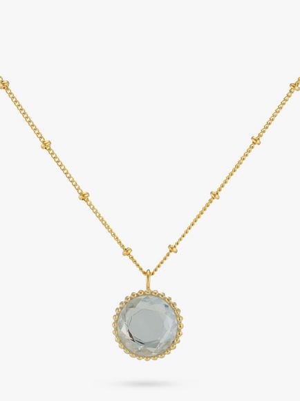 Auree Barcelona Birthstone Vermeil Necklace, Crystal - April