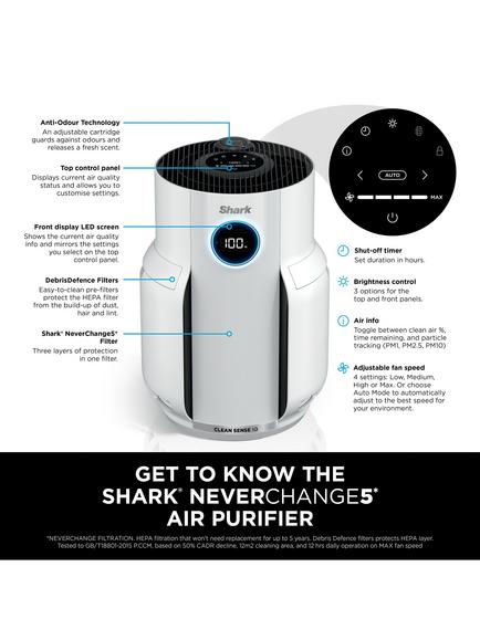 Shark NeverChange5 Air Purifier, White - view 2, White