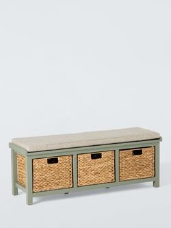 John Lewis Wooden Country Shoe Bench with Storage, Sage, Sage