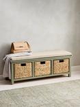 John Lewis Wooden Country Shoe Bench with Storage, Sage