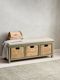 John Lewis Wooden Country Shoe Bench with Storage, Sage - view 2, Sage