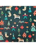 John Lewis Santa's Workshop Cotton Fabric, Green