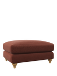 John Lewis Bromley Footstool, Light Leg, Relaxed Linen Auburn
