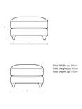 John Lewis Bromley Footstool, Light Leg, Relaxed Linen Auburn