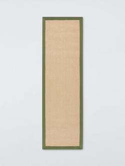 John Lewis Herringbone Jute Runner Rug, Avocado