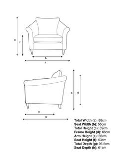 John Lewis Sloane Armchair, Textured Linen Loch Blue - view 2, Textured Linen Loch Blue