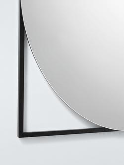 John Lewis Square Frame Bathroom Mirror, Dia. 60cm, Black - view 2, Black