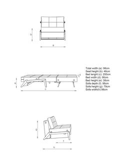 Innovation Living Cubed 90 Armchair Bed - view 2, Mixed Dance Natural 527