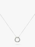 Auree Knightsbridge Russian Wedding Ring Pendant Necklace, Silver