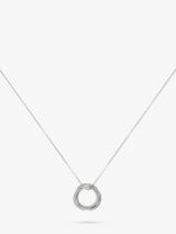 Auree Knightsbridge Russian Wedding Ring Pendant Necklace, Silver