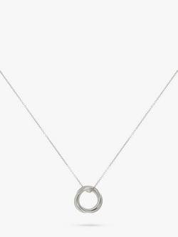Auree Knightsbridge Russian Wedding Ring Pendant Necklace, Silver, Silver
